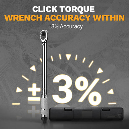 DEKOPRO 3/8 Inch Drive Dual-Direction Torque Wrench, 5-50 Ft-Lb & 6.8-67.8 Nm Range, ±3% Precision, 72-Tooth Chrome Vanadium Ratchet, 14.5inches Anti-Slip Matte Handle
