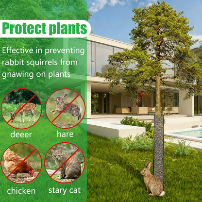 20 Ft Mesh Tree Guard Trunk Protectors with 100 Pcs Fixed Straps,Tree Bark Protector Flexible Net Tree Guard, Plant Protectors for Poultry Dog Rabbit Barrier Fence Netting for Garden Yard