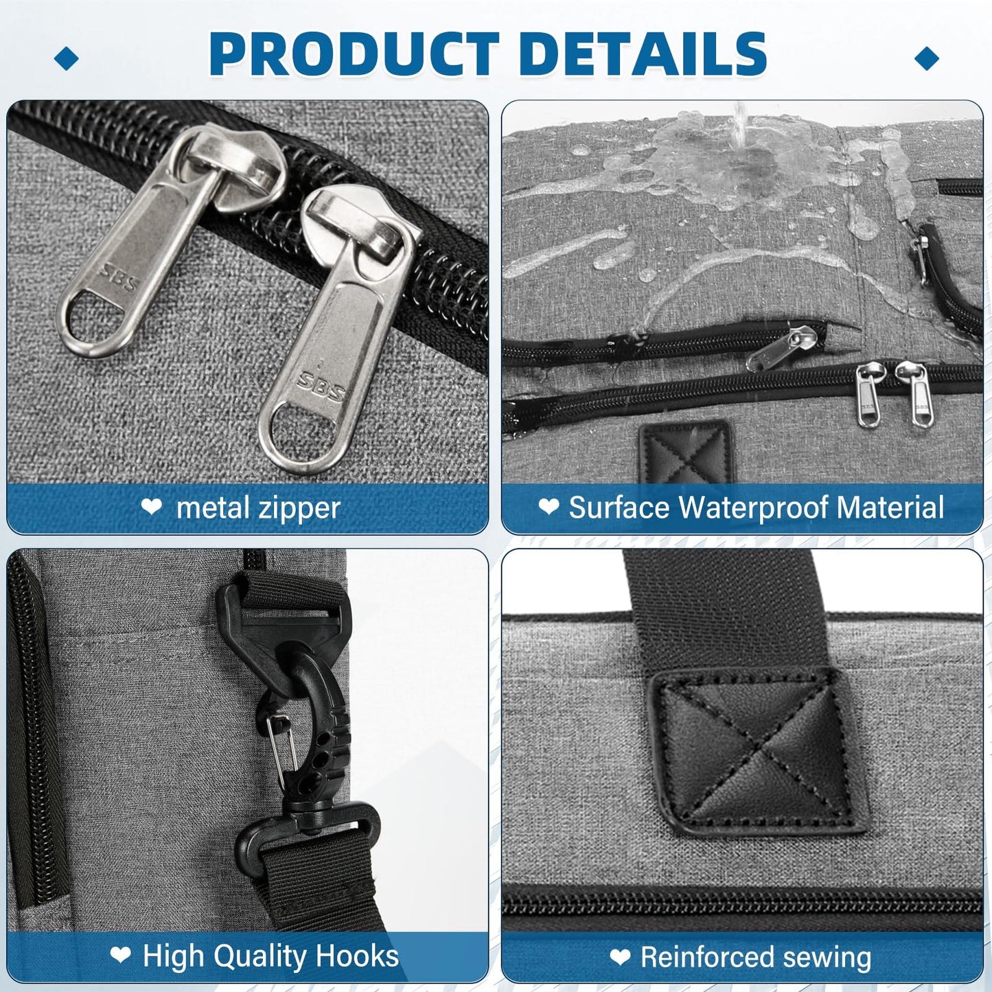 RAINSMORE Laptop Bag for Men 15.6 17.3 Inch Waterproof Laptop Bag Large Professional Messenger Bag for Business Travel Work