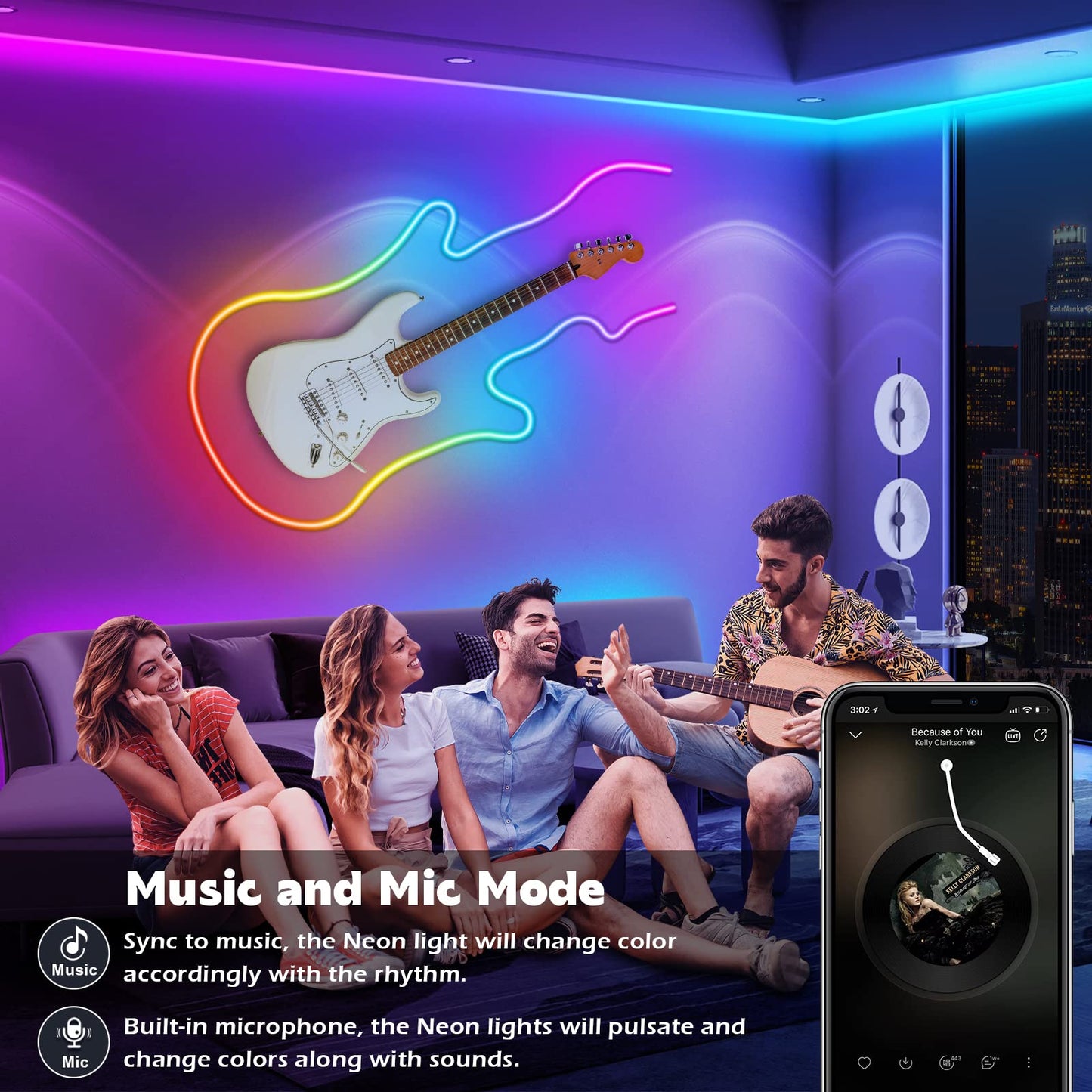 AILBTON Led Neon Rope Lights 32.8Ft,Control with App/Remote,Flexible Led Rope Lights,Multiple Modes,IP65 Outdoor RGB Neon Lights Waterproof,Music Sync Gaming Led Neon Strip Lights for Bedroom