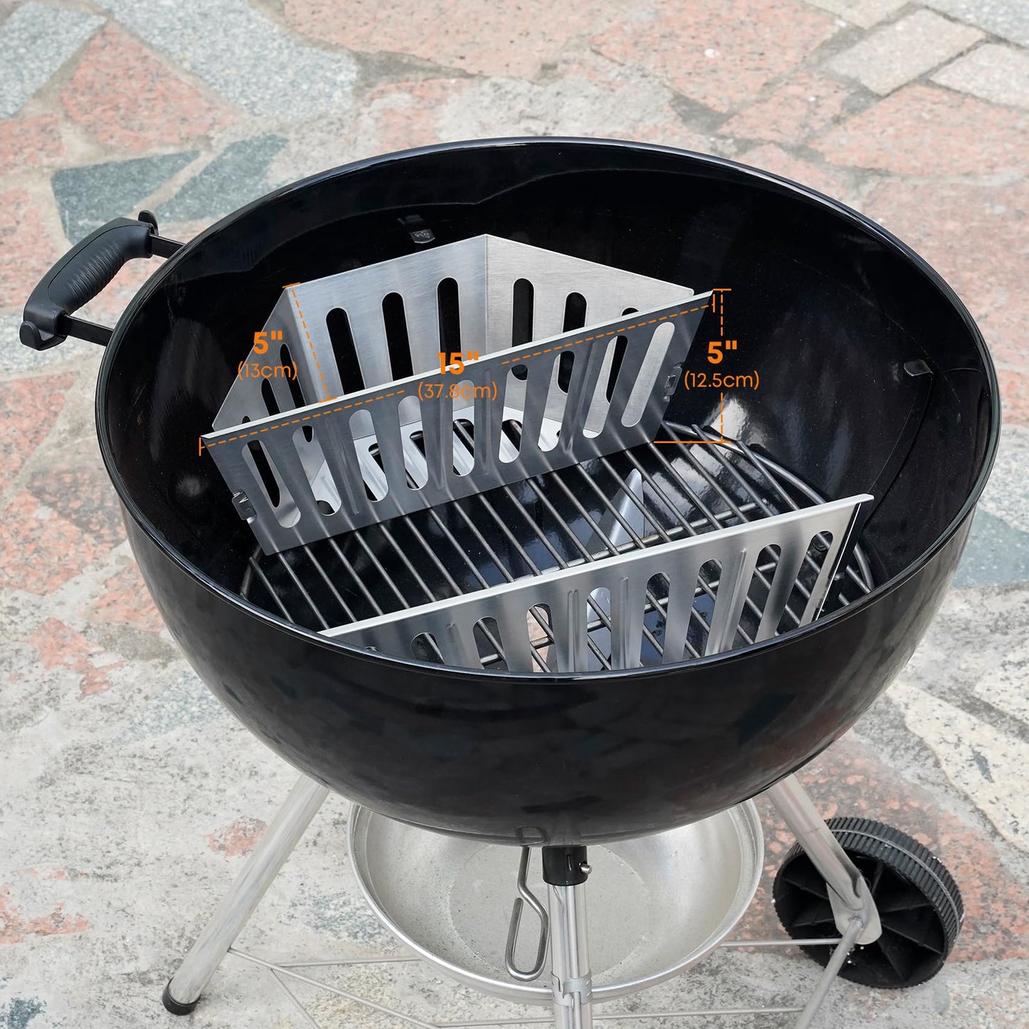 Stanbroil Charcoal Basket Holder for Weber 22" and 26" Charcoal Grills, Heavy Duty Stainless Steel Char-Basket for Briquette, Wood Chips (2 Pack)