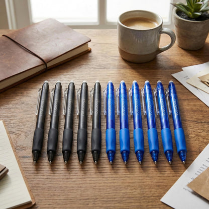 Volcanics Retractable Clicker Erasable Gel Pens - 0.7mm Ball Point, Heat Erase with Built-in Eraser, 36 Pack Blue and Black