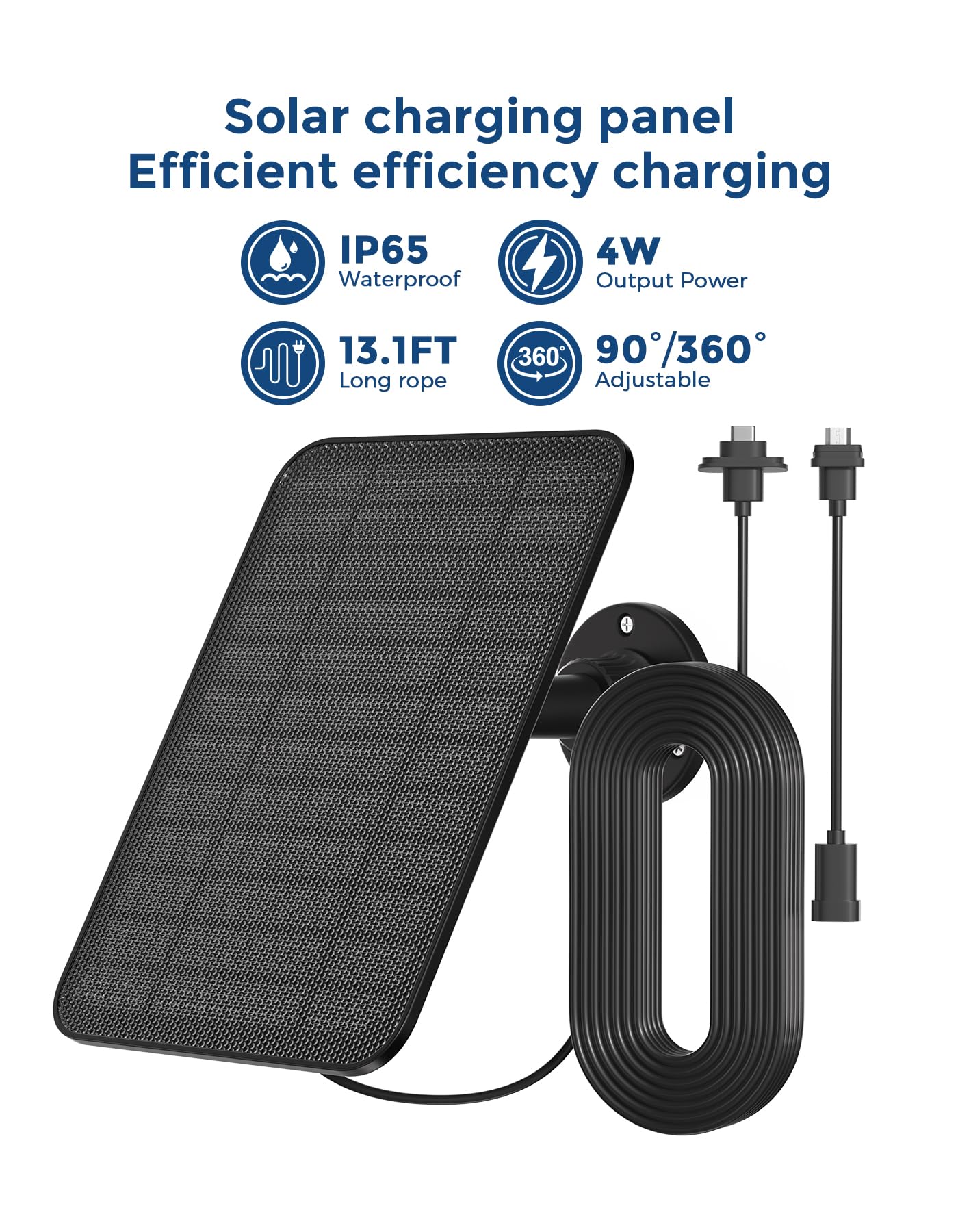 Solar Panel for Blink Outdoor 4Outdoor(3rd Gen) Outdoor 2K+Blink XT2XT3XT Camera,Built-in 5000mAh Battery,IP67 Waterproof,360° Adjustable Mount