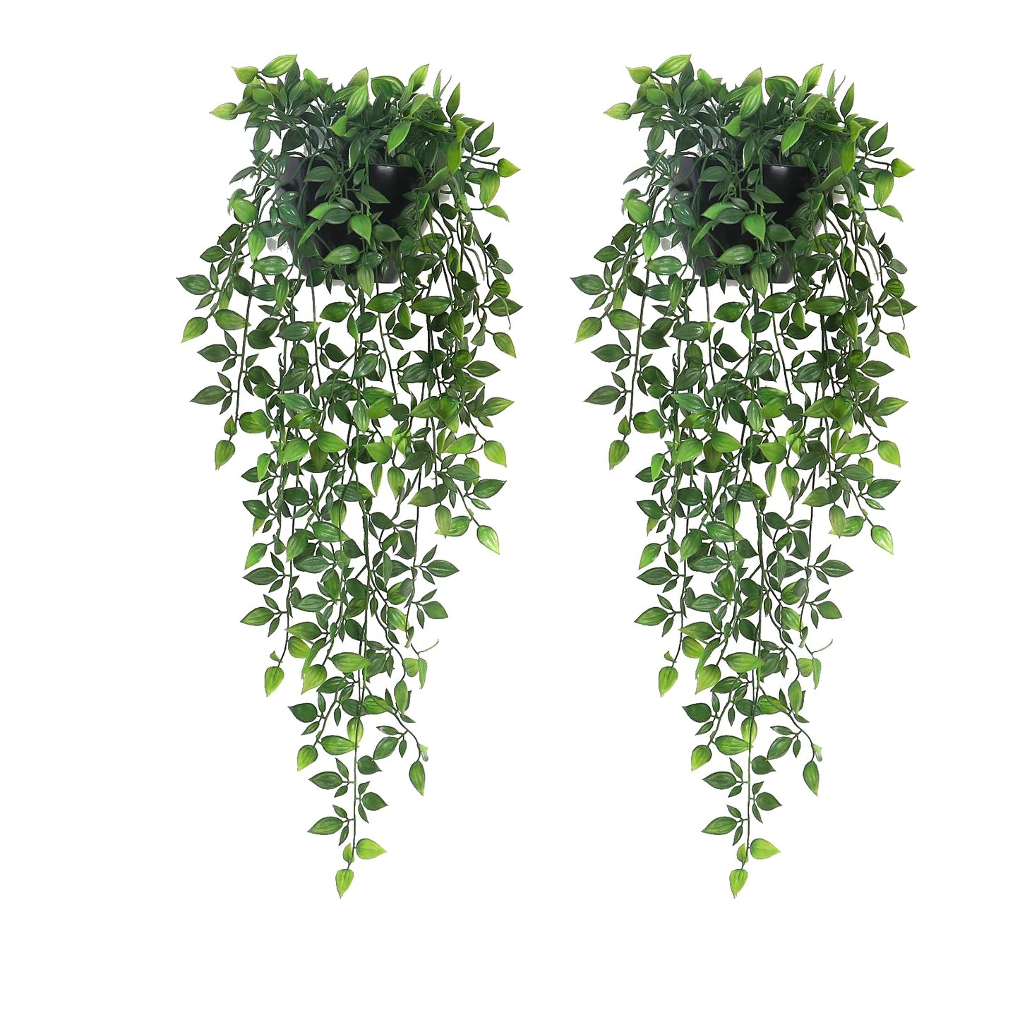 Artificial Hanging Plants - 2 Pack Fake Hanging Greenery Plant Hanging Mandala Vines Plant Potted for Décor for Indoor Outdoor Décor