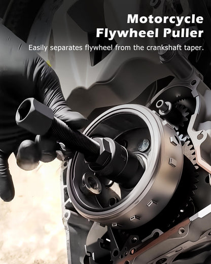 DAYUAN Motorcycle Flywheel Puller, Motorcycle Flywheel Extractor Compatible with Yamaha Kawasaki Honda Suzuki-10Pcs Set with Case