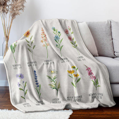 Afterprints Christian Gifts for Women, Christian Blanket with Flowers, Birthday Gifts for Women, Inspirational, Religious Gifts for Sister, Friend, Daughter, Mom, Soft Throw Blankets 50'' x 60''