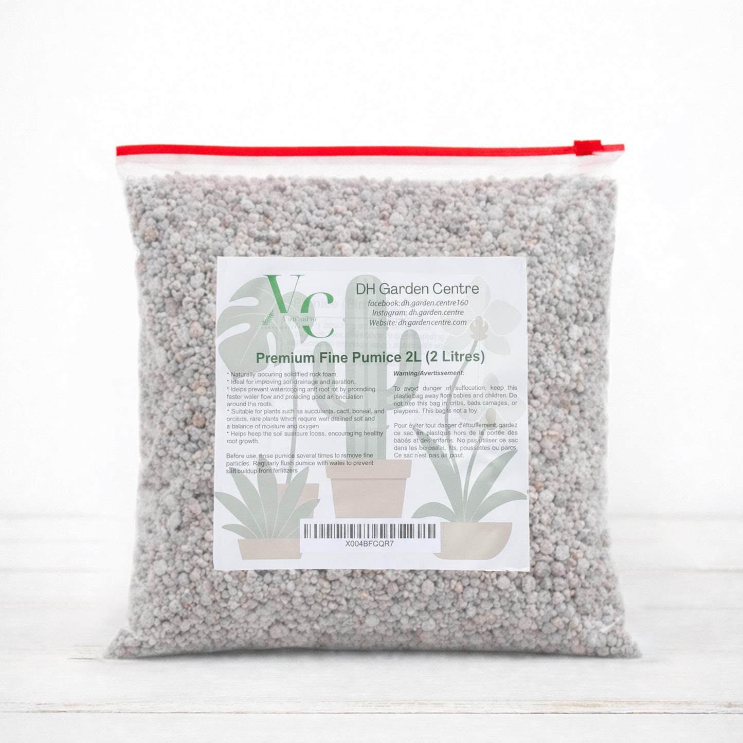 Premium Fine Pumice for Plants – Ideal for Succulent, Bonsai, Cactus, Orchid & Indoor Plant Soil – Natural Aeration & Drainage, Reusable Pumice Stone Mix (2L)
