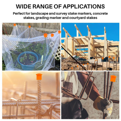 Sukh Rebar Caps - 60Pcs Reber Cap Cover Plastic End Caps Orange Mushroom Rebar Safety T- Posts Caps Building Construction Rebar Protection Stakes Fits Rebar Stake Size #3#4#5#6#7 Rebar Cover