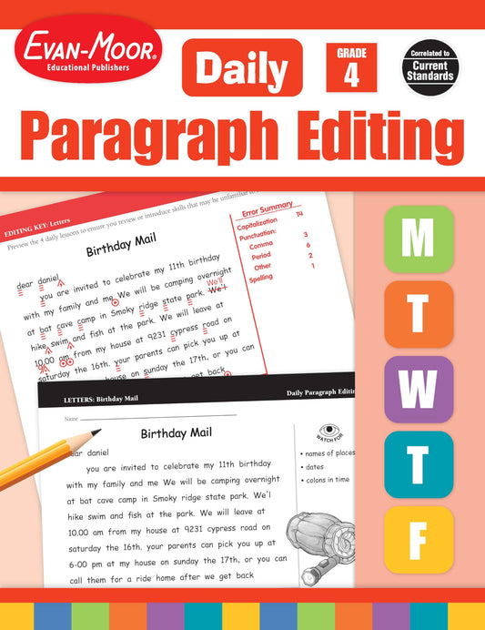 Daily Paragraph Editing, Grade 4 Te-Ls Cpq