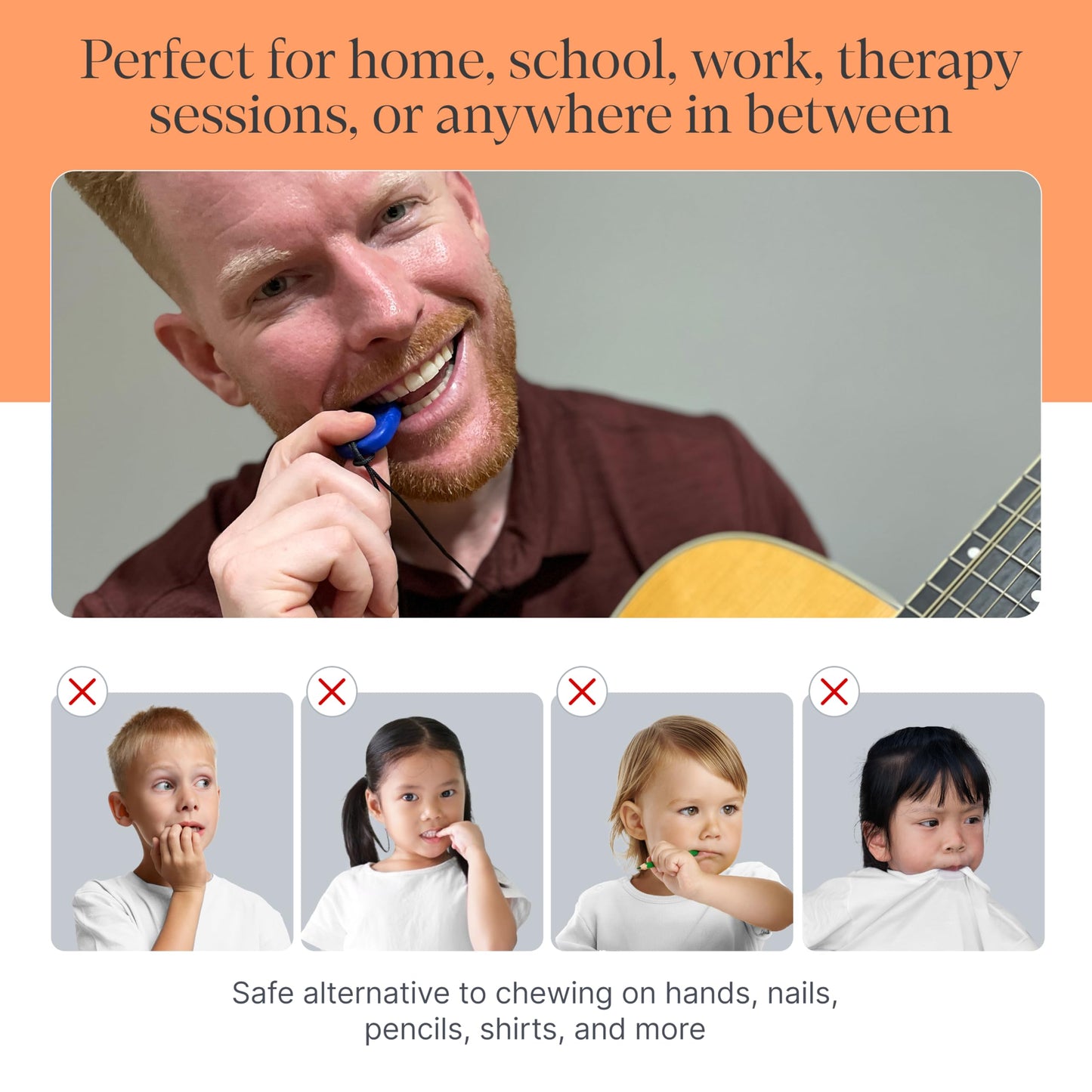 ARK Guitar Pick Small Thin Chew Necklace, Chew Necklaces for Sensory Kids and Adults, Oral Fidget for Autism, ADHD, SPD, Anxiety, Medical-Grade Sensory Chew Necklace, XT, Firm, Black