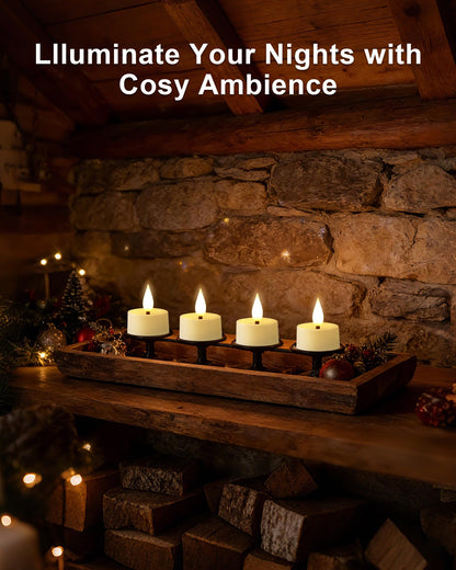 BEICHI 12 Pack 2/4/6/8H Timer Tealights Flameless Fake Remote Candle Flicker Realistic for New Year Decorations, Christmas, Birthday, Valentine's Day, Wedding Table Centerpiece, Long Last 400+ Hours
