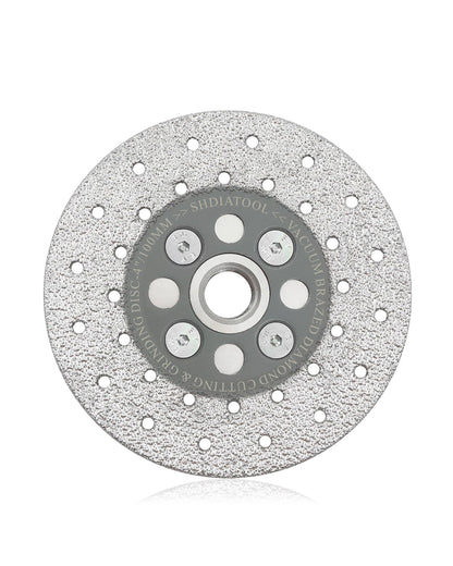 SHDIATOOL 4 Inch Diamond Cutting Grinding Disc Fits 5/8-11 Arbor for Marble Ceramic Double Sided Vacuum Brazed Fast Cutting Shaping Grinding Wheel