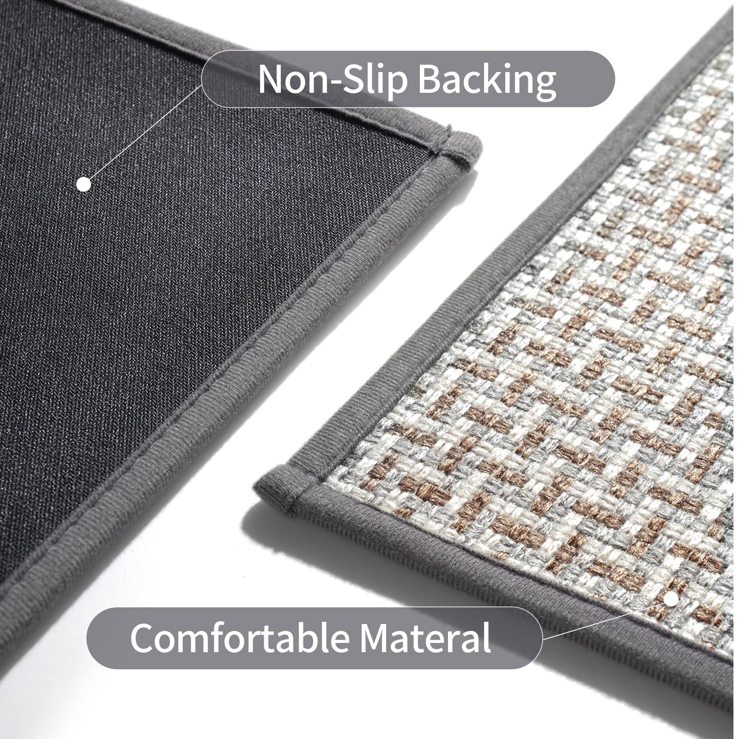 Door Mat 17"x30",Door Mat Indoor Entrance Dirt Resistant and Absorbent Non-Slip Rubber Backing Front Door Mats Washable Low-Profile Indoor Mats for Entryway, Inside Entrance Easy Clean Gray