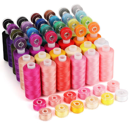 72 pcs Sewing Machine Thread Kit, Thread with Prewound Bobbins & 36 Colors, 400 Yard Polyester for Hand Sewing DIY & Emergency Home, Christmas Stocking Stuffers White Elephant Gifts for Women Mom