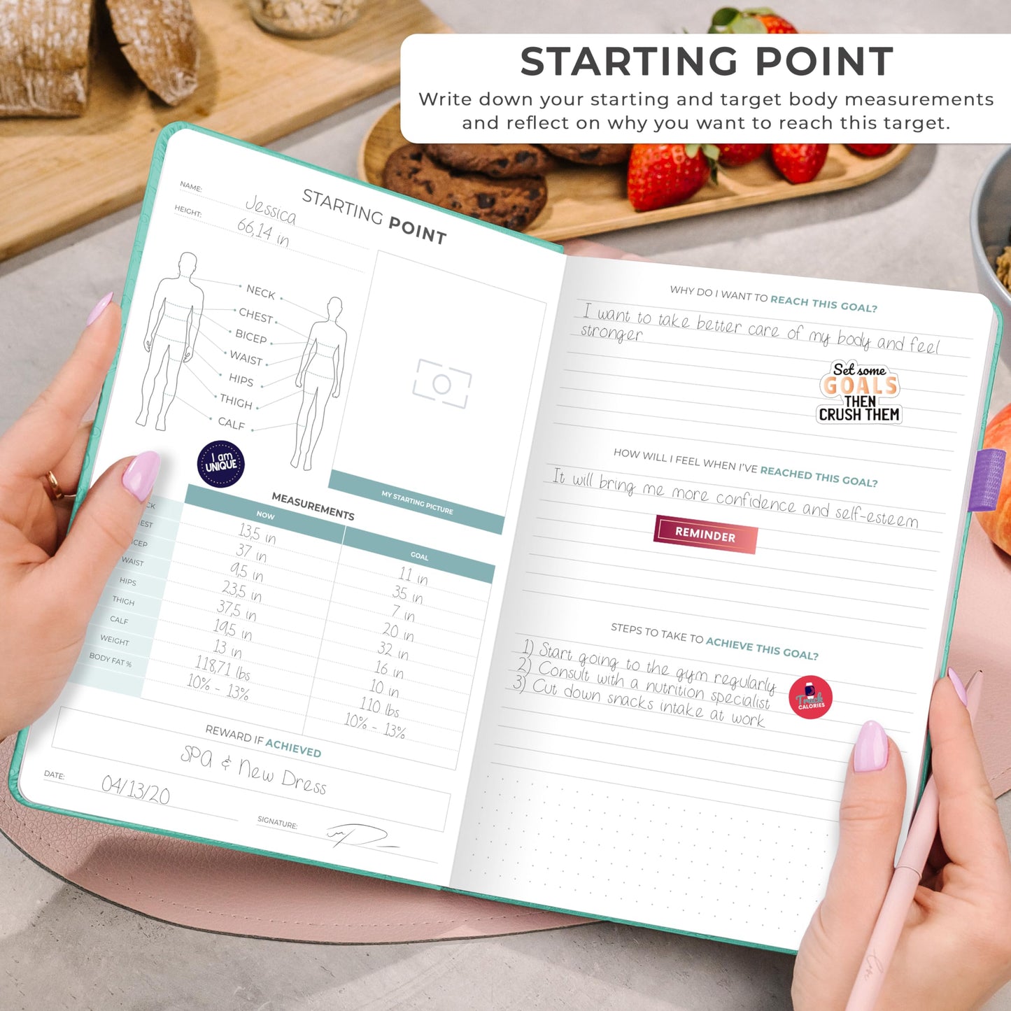 Clever Fox Weekly Meal Planner - Weekly & Daily Meal Prep Journal with Shopping and Grocery Lists for Menu Planning, Healthy Diet & Weight Loss Tracking, Lasts 1 Year, Undated, A5 - Turquoise