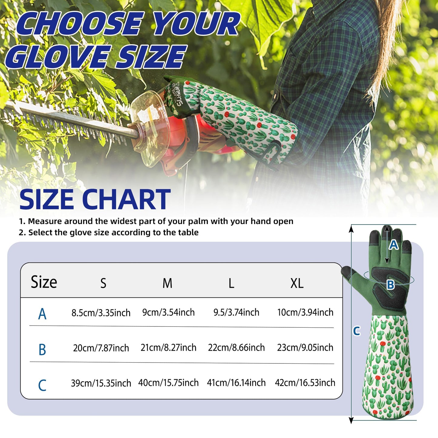 Schwer Gardening Gloves for Women, Rose Pruning Gloves with Forearm Protection, Breathable and Comfortable Long Garden Glove with Touch Screen for Yard & Outdoor Work (Large 1 Pair)