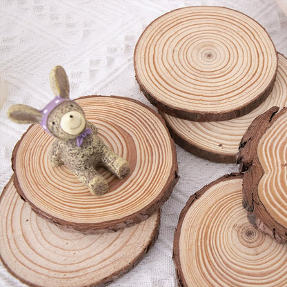 PLAZOTTA 40 Pcs Natural Wood Slices 3.5-4 Inches Unfinished Wood Craft Kit Round Discs Rustic Wedding Decoration for Arts and Crafts