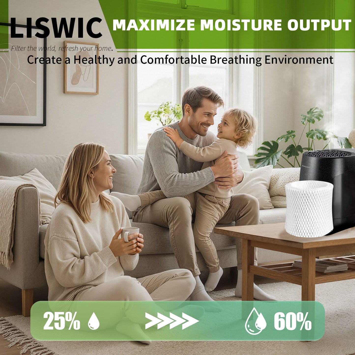 2 Pack Humidifier Wicking Filters Compatible with Honeywell HC-888, HC-888N, Filter C