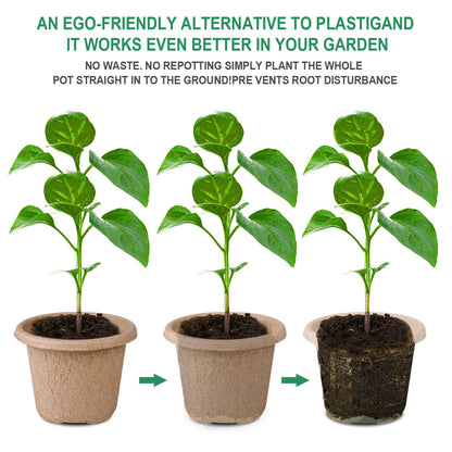ANGTUO Peat Pots for Garden Seedling Tray 4in 100% Eco-Friendly Organic Germination Seedling Trays Biodegradable 30 Pack and 20 Plastic Plant Markers Included