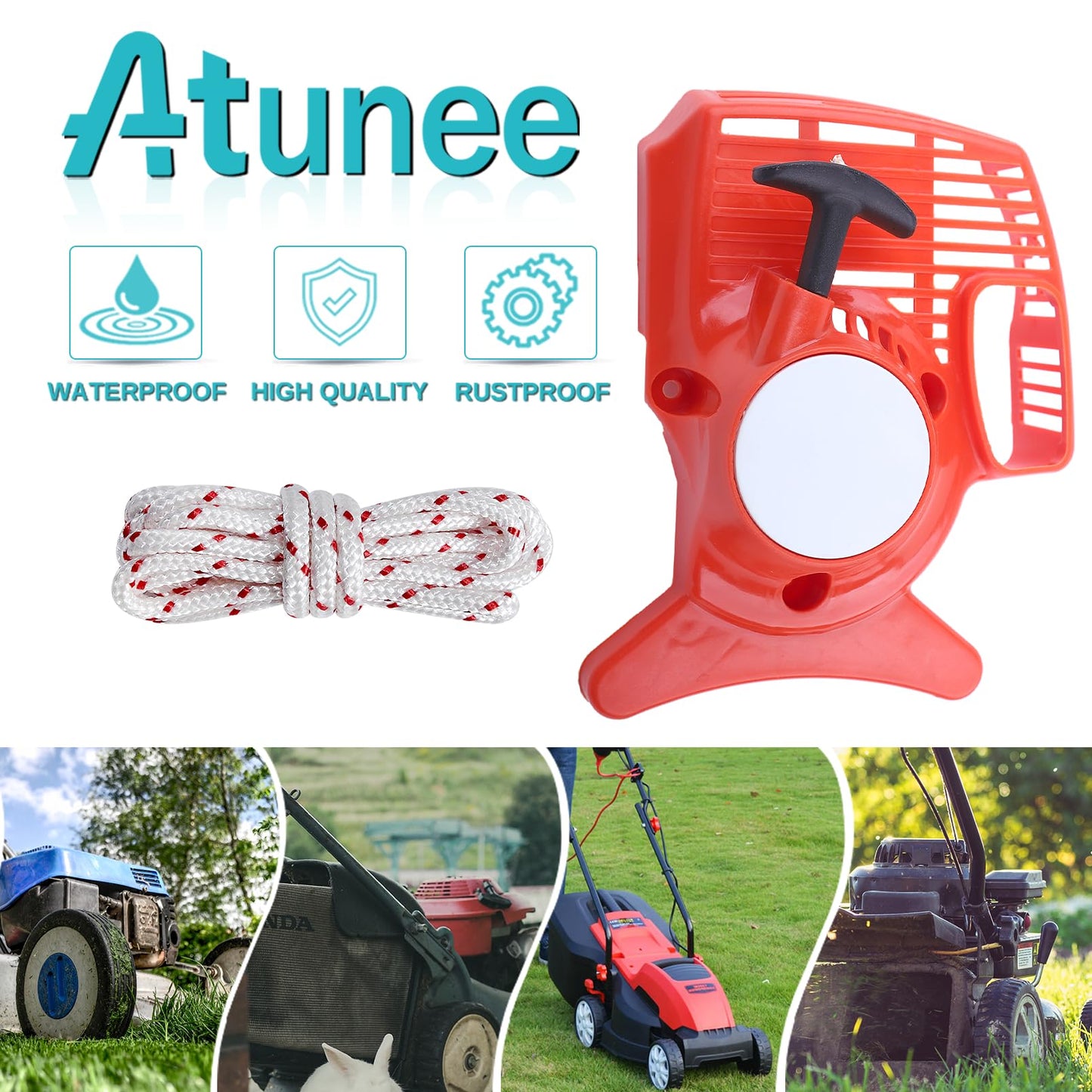 Atunee Recoil Starter Assy with Rope for Stihl FC55 FS38 FS45 FS46 FS55 FC55 HL45 KM55 Trimmers, FS38 Recoil Rewind Pull Starter Assembly Replace 4140 190 4009