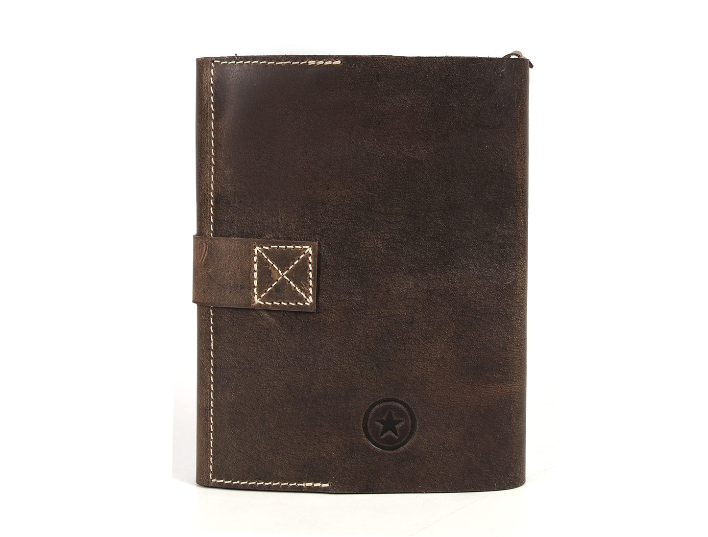 Aaron Leather Journal Refillable Writing Notebook-Traveler's Notebook 200 pages 7.5 X 5.5 By Aaron Leather Goods