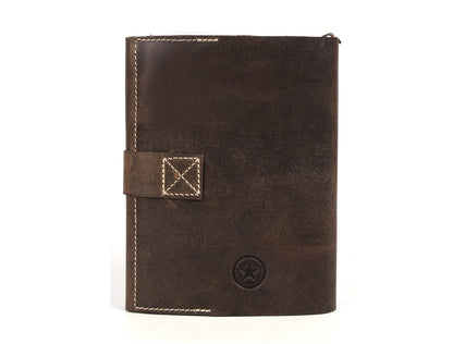 Aaron Leather Journal Refillable Writing Notebook-Traveler's Notebook 200 pages 7.5 X 5.5 By Aaron Leather Goods