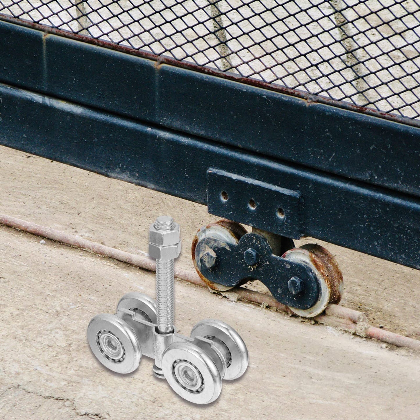 iplusmile Sliding Door Roller 4.33 Inch Steel Track Roller Wheel for Industrial Sliding Doors Heavy Duty Barn Door Pulley Replacement with Durable Hanging Wheel