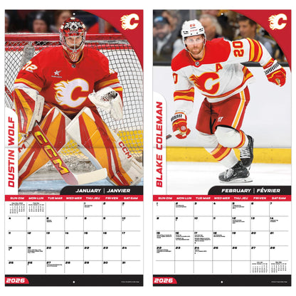 2026 Calgary Flames (Bilingual French) Wall Calendar