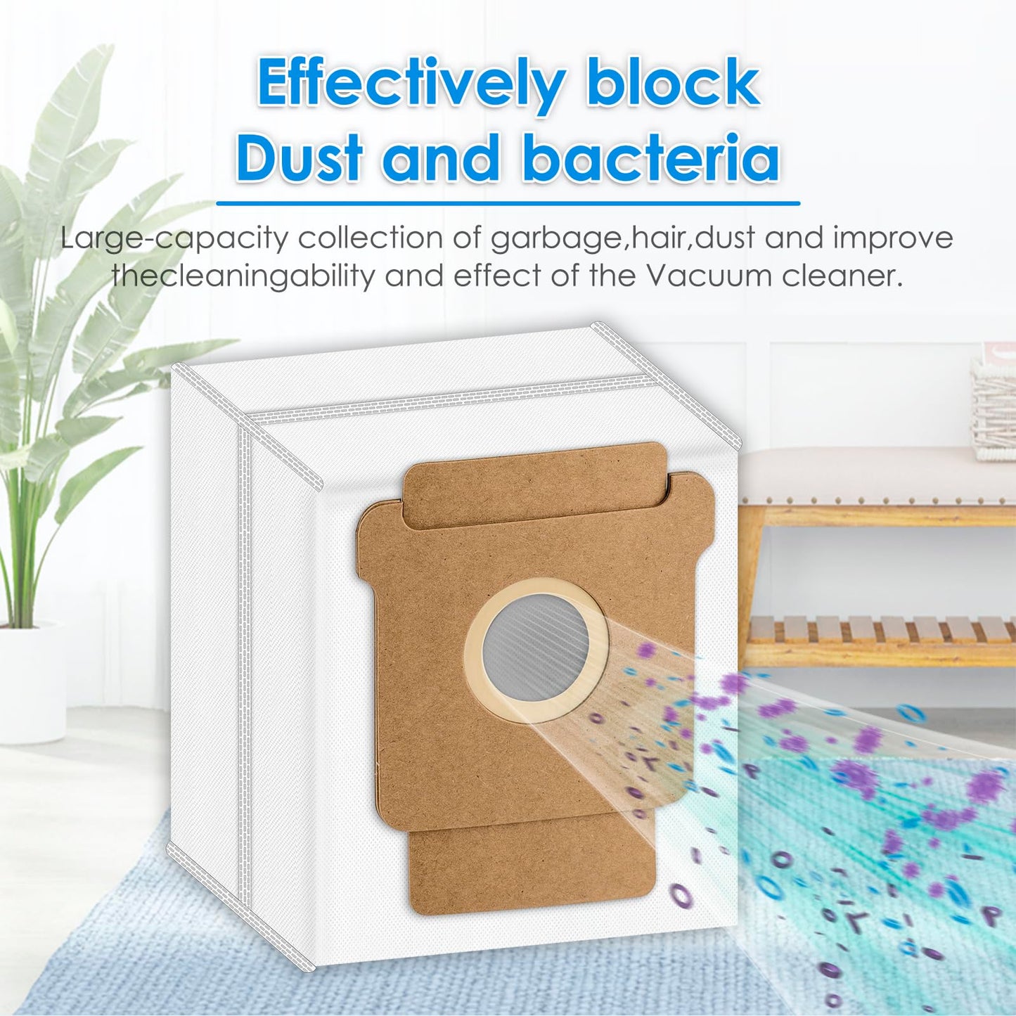 (12 Pack) Roomba 104 Replacement Dust Bags for iRobot Roomba 104,105 Vac,105 Combo,Plus 405 Combo,Plus 505 Combo,Max 705 Vac,Vacuum 2 Essential Q0520 Vacuum Bags, Disposal Bag Accessories