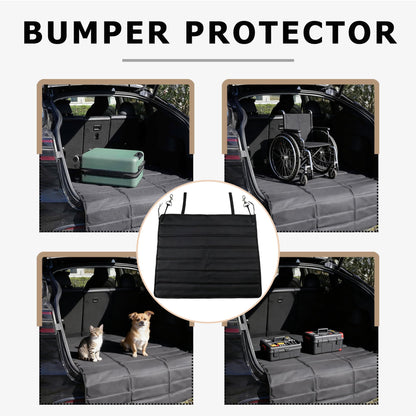 Rear Bumper Protector Mat for Car, Bumper Guard Cover, Dog Cargo Mat Prevent Scratches, Foldable Non-Slip Trunk Mats for Cars, SUV, Pickup Trucks and Floor (Black)