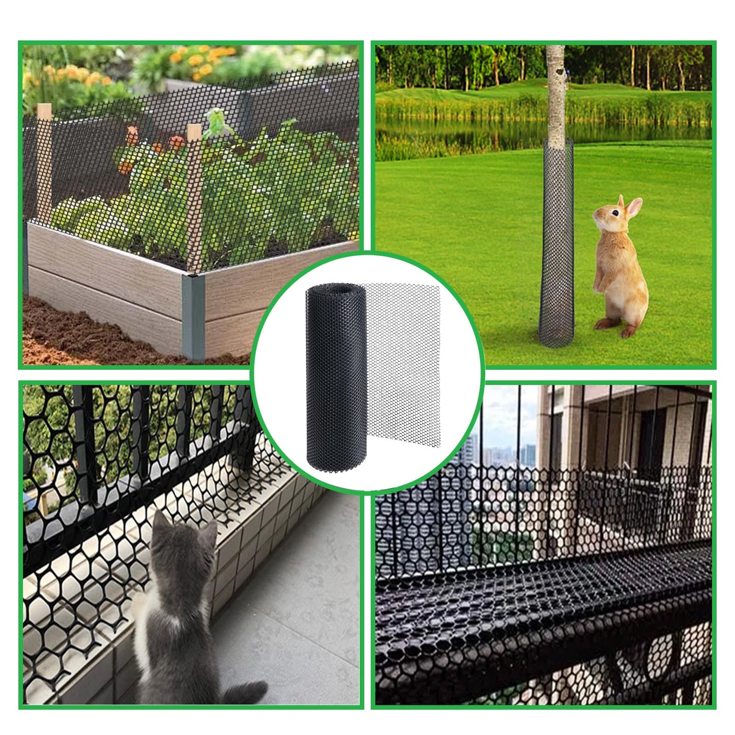 20 Ft Mesh Tree Guard Trunk Protectors with 100 Pcs Fixed Straps,Tree Bark Protector Flexible Net Tree Guard, Plant Protectors for Poultry Dog Rabbit Barrier Fence Netting for Garden Yard