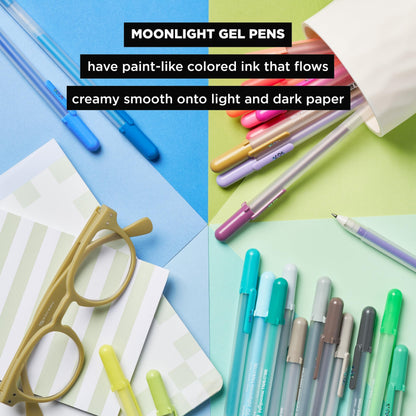 Sakura Gelly Roll Moonlight 10 Gel Pens - Bold Point Ink Pen for Journaling, Art, or Drawing - Assorted Bright Ink - Bold Line - 10 Pack