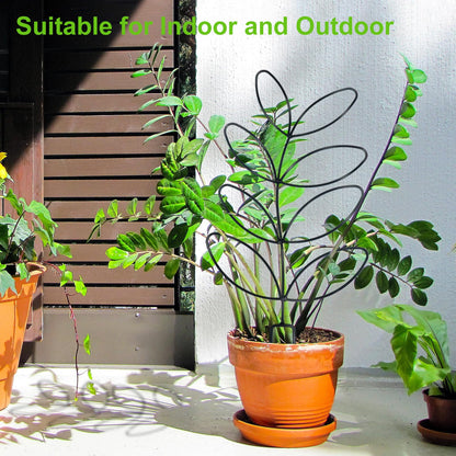 Plant Trellis for Climbing Plants Indoor Outdoor, 23inch Garden Trellis for Potted Plants with Ties, Metal Climbing Plant Support for House Pothos Monstera Flower Hoya Flower, 4 Panels，Black
