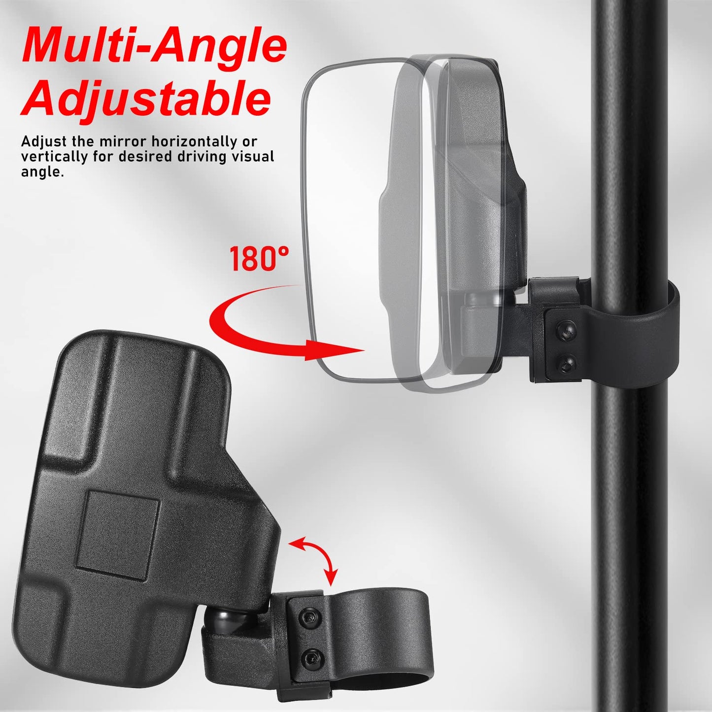 UTV Side Mirrors, OFIG UTV Mirrors Fits 1.6" - 2" Roll Cage, RZR Mirrors Compatible with Polaris RZR 900 1000 Can Am Commander Mule Rhino Viking Wolverine Kubota RTV
