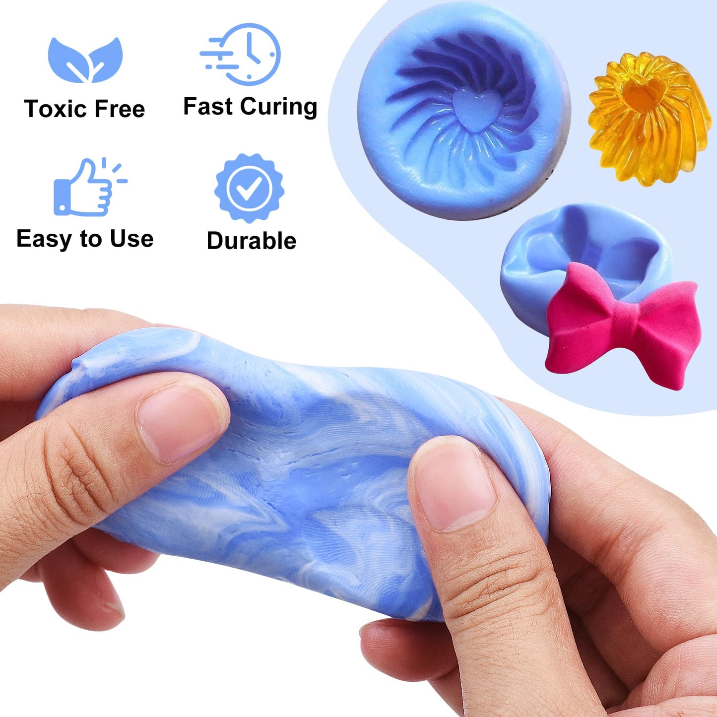 DecorRom Silicone Putty - 7/8 LB Flexible Silicone Mold Making Kit - Easy 1:1 Mixing Ratio - Fast Cured - Reusable Molds for Casting, Resin, Soap, Candle, Art Restoration