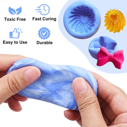 DecorRom Silicone Putty - 7/8 LB Flexible Silicone Mold Making Kit - Easy 1:1 Mixing Ratio - Fast Cured - Reusable Molds for Casting, Resin, Soap, Candle, Art Restoration