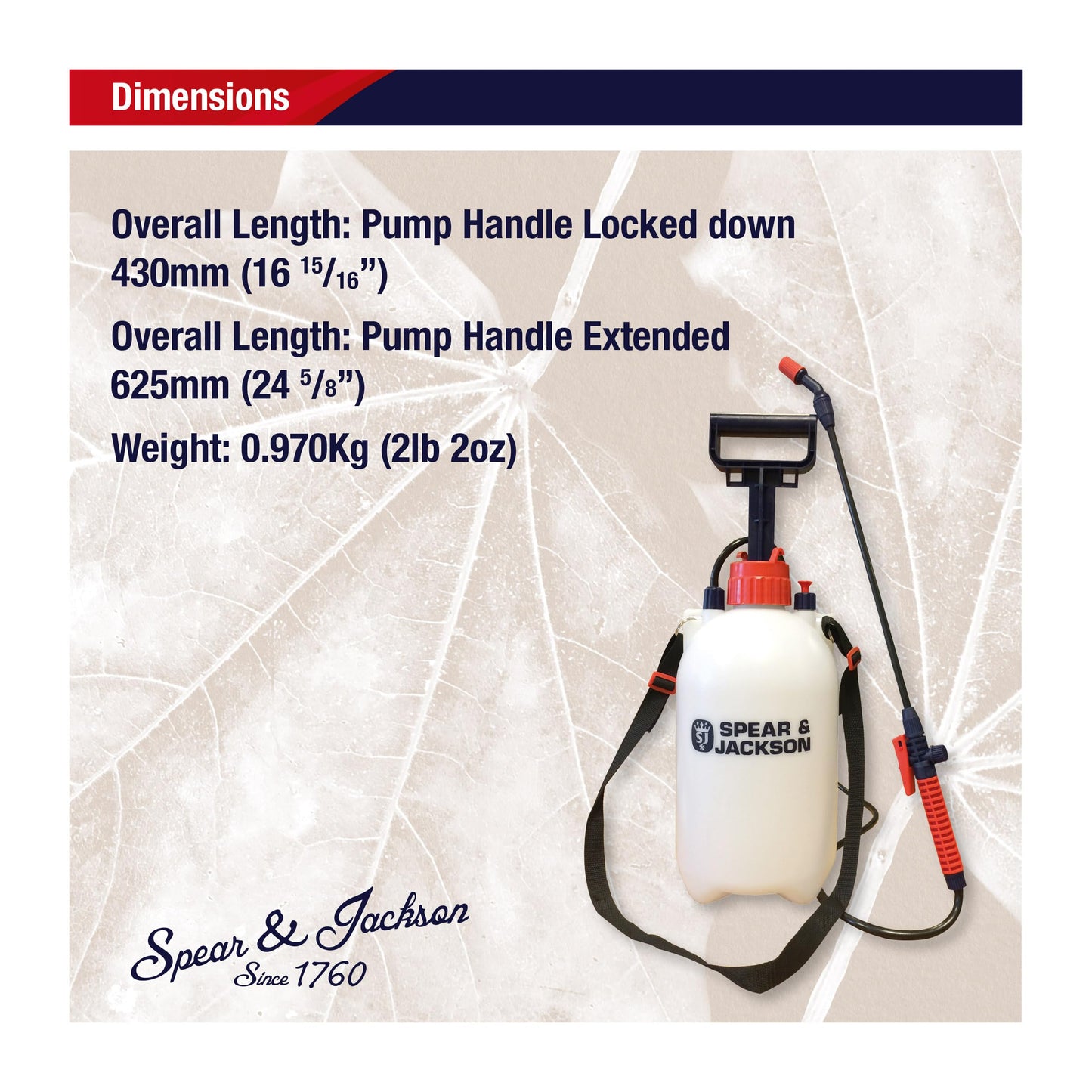 Spear & Jackson Pump Action Pressure Sprayer, 5 L