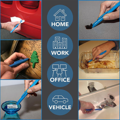 Scrigit Scraper No-Scratch Plastic Scraper Tool, 5 Pack - The Handy Multi-Use Scraping Tool for Removing Food, Labels, Stickers, Paint, Grease - Easy to Hold, Reaches Tight Spaces and Crevices