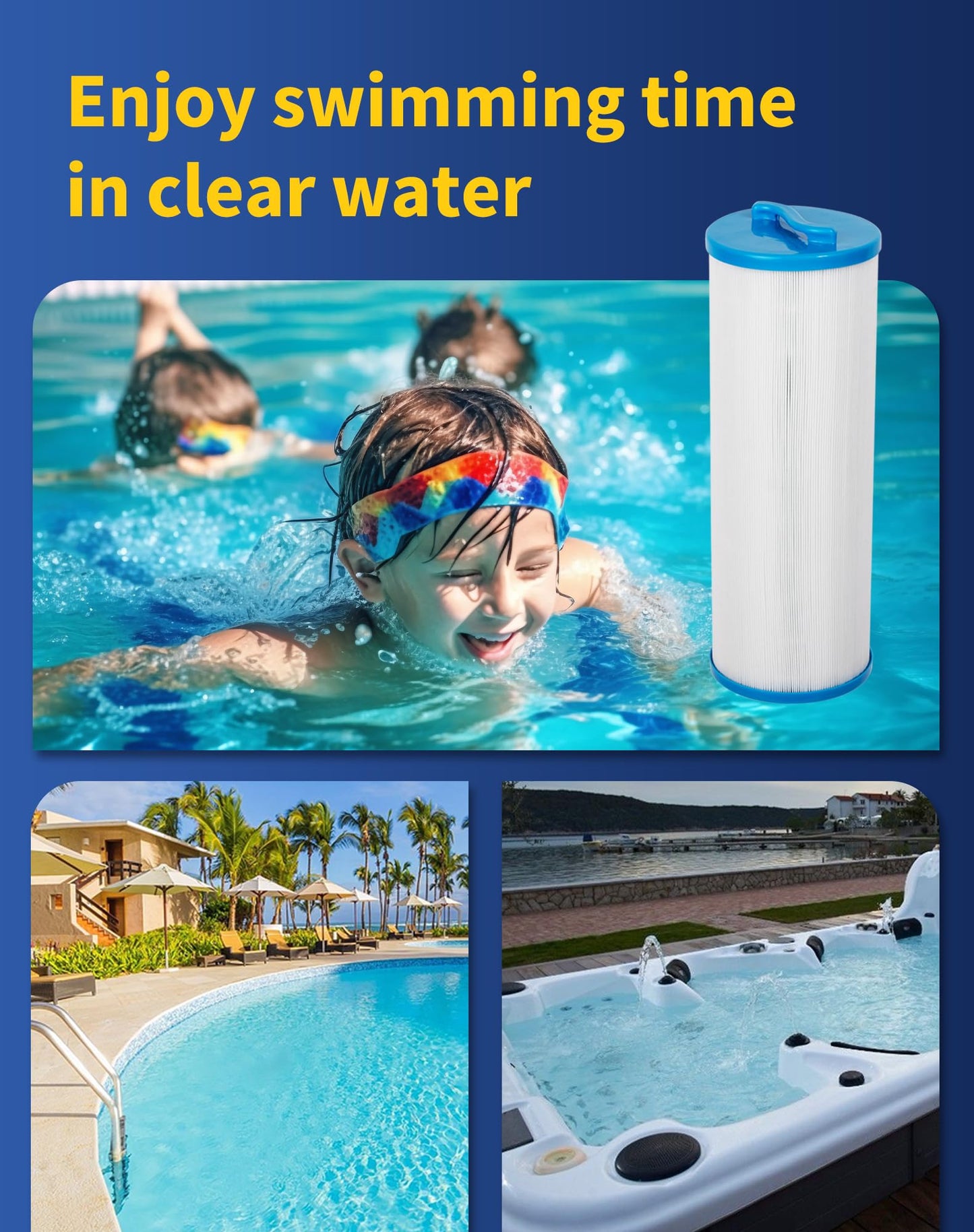 ZOTEE Spa & Pool Filter Cartridge Replacement for Filbur FC-0172,Waterway 817-4050, 4CH-949, Teleweir 50, PWW50L, 50 Sq.Ft Hot Tub Filter, 1 Pack