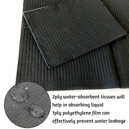 Rayyl Dental Bibs 125Pcs Disposable - Professional Waterproof Tattoo Supplies, Absorbent Table Covers & Beauty Procedure Pads | Multi-Use for Piercing, Eyelash Extensions, Skin Protection Hygiene Essentials