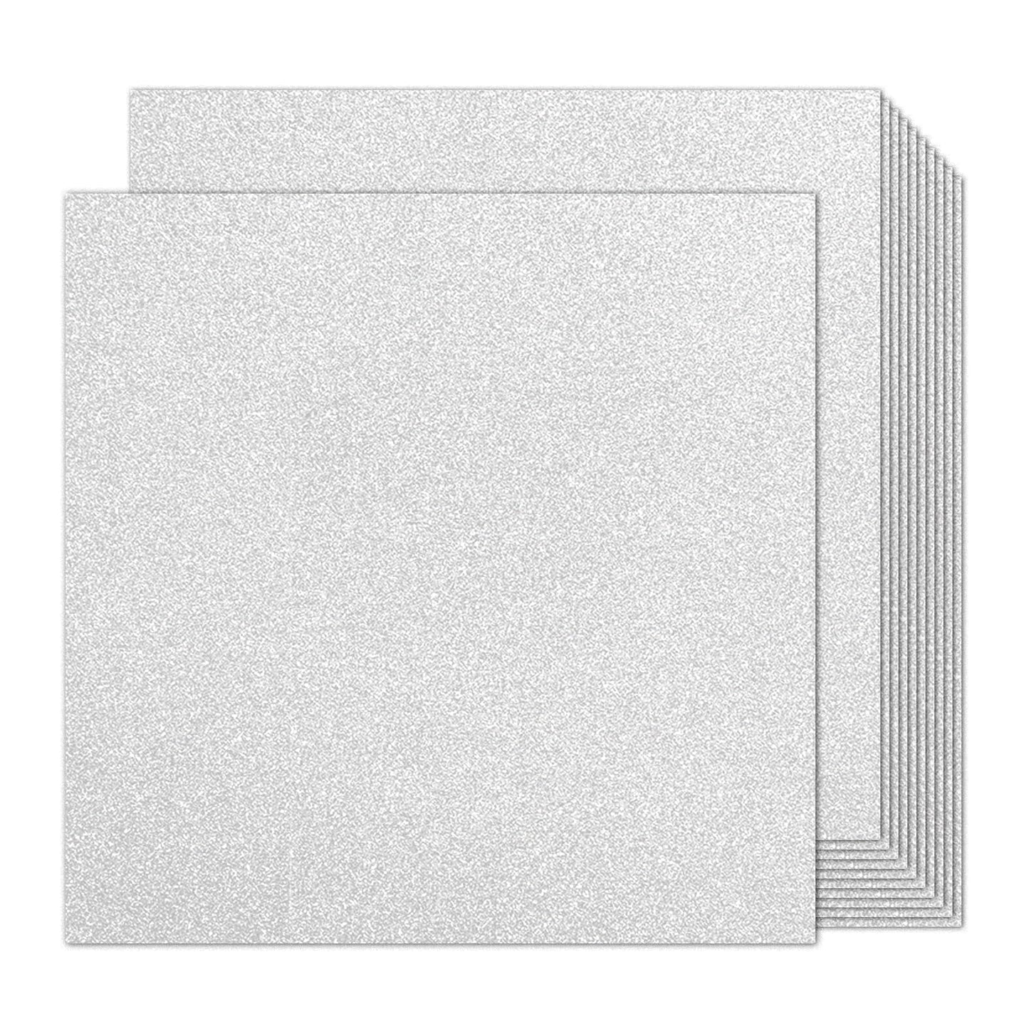 Double-Sided Silver Glitter Cardstock 12x12 for Cricut - Goefun 24 Sheets 12x12 Cardstock, 280 GSM/100 LB Silver Glitter Paper for Crafts, Christmas, Anniversary