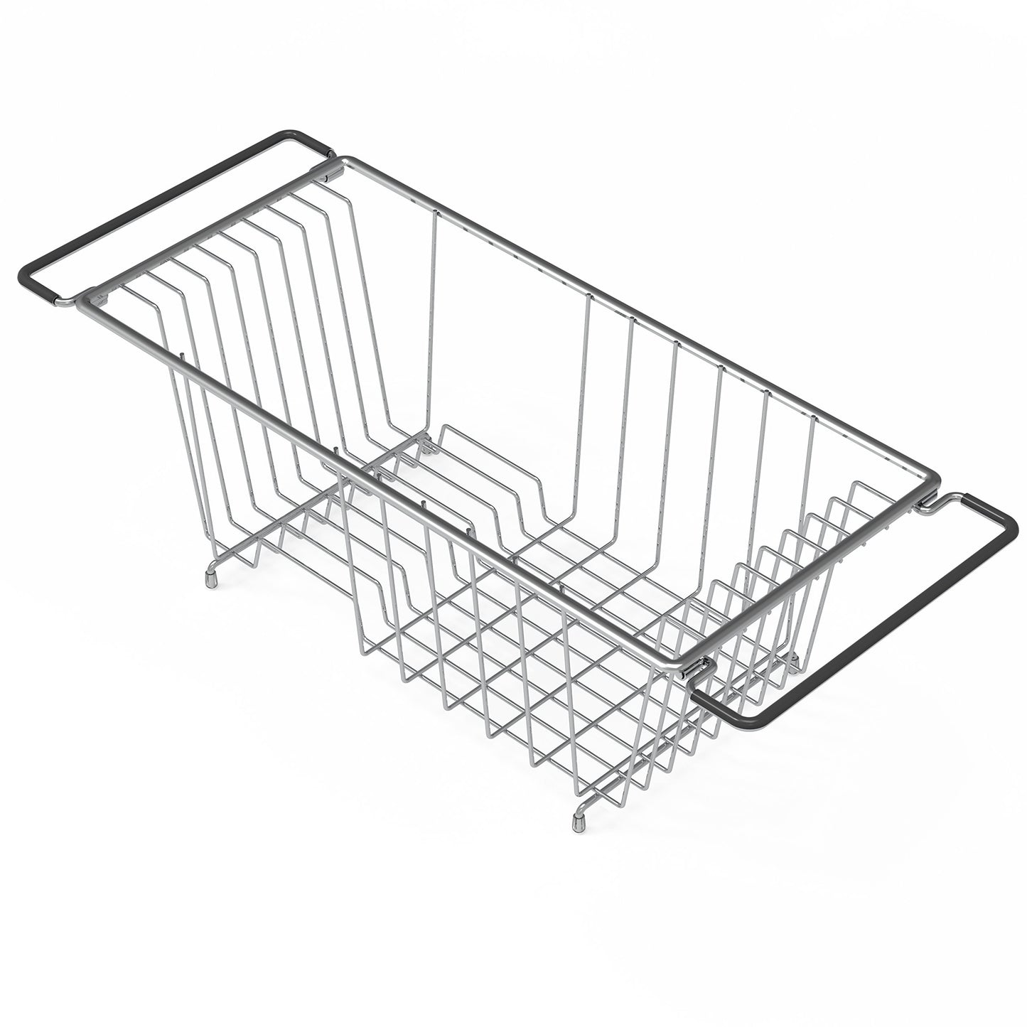 Simple Houseware Over Sink Dish Rack and Drainer, Countertop Drying Organizer for Kitchen, Chrome
