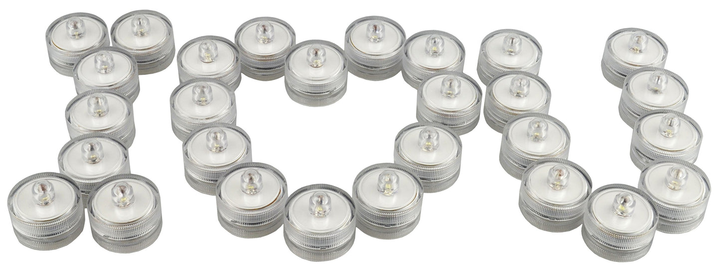 Samyo Set of 36 Waterproof Wedding Submersible Battery LED Tea Lights Underwater Sub Lights- Wedding Centerpieces Party Decorate (Blue)