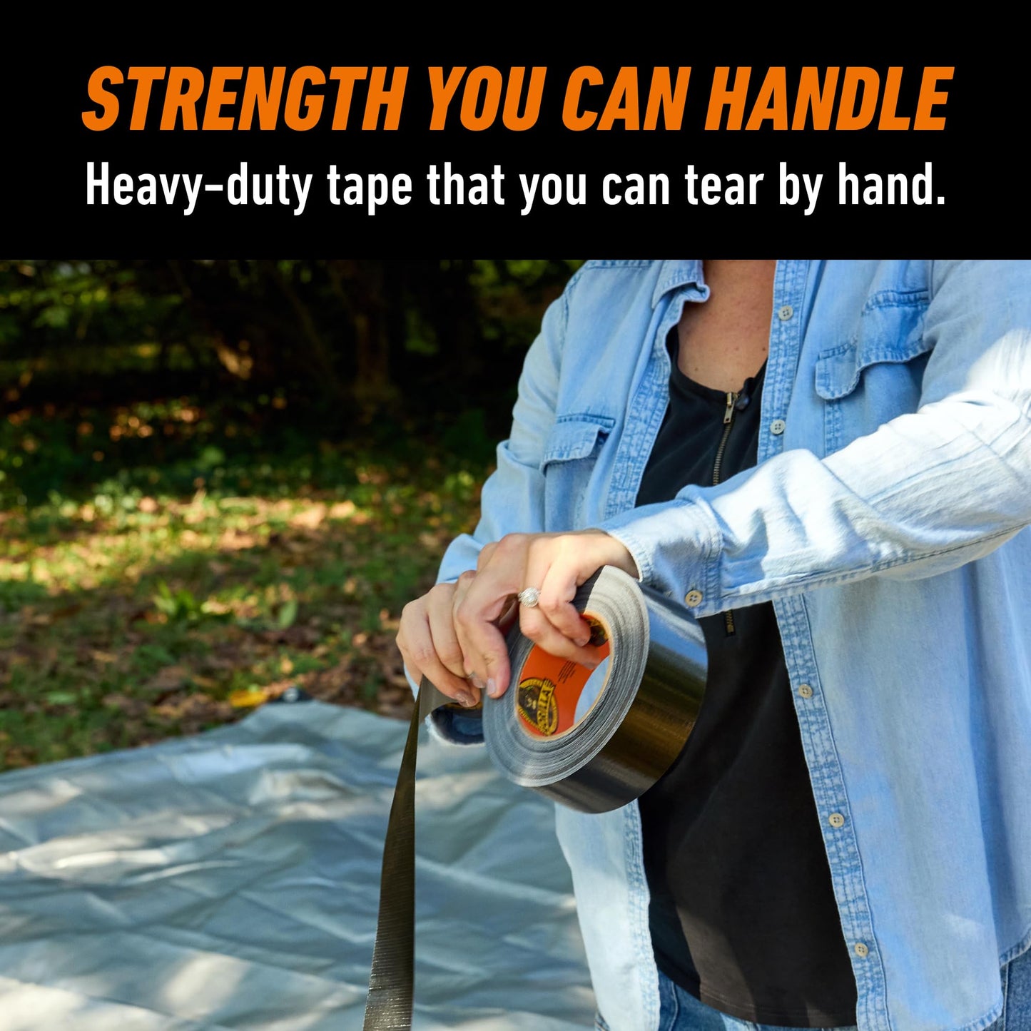 Gorilla Tape, Duct, Utility, Triple Layer Strength, Indoor & Outdoor, Weather Resistant Shell, 1.88 in x 10 yd, Black, (Pack of 2)