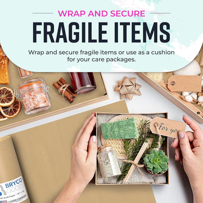 Bryco Goods 18" x 1200"(100’) Brown Wrapping Paper - Kraft Paper Roll for Packing, Arts & Crafts, Gift Wrapping, Bulletin Board, Banner, Bouquet Flower, Table Covering, Shipping & Moving Supplies