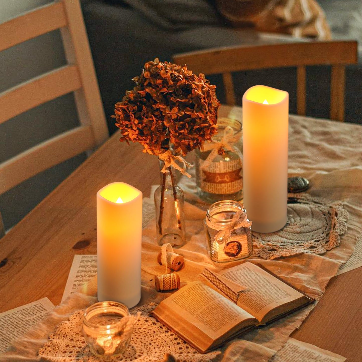 Waterproof Outdoor Candles, flameless LED Battery Candles, 12PCS of high-Temperature Resistant Simulated Candles.