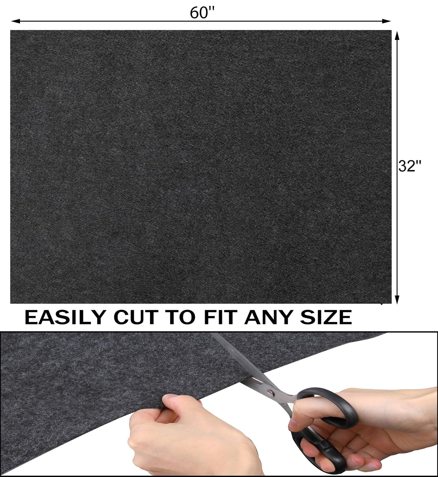 Yesland 2 Pcs Garage Floor Mat, 32 X 60 Inch Cart Mat for Garage Under Car Waterproof Rubber Backing Layer Mat, Black Oil Absorbent Motorcycle Mat Protects Floor from Spills Drips Splashes Stains