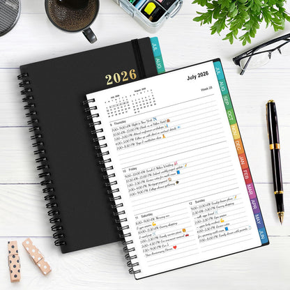 Planner 2026-2027 – Agenda 2026-2027: Planner Weekly and Monthly from July 2026 to June 2027, 8.5" x 11", 2026-2027 Calendar Planner with Monthly Tabs, Flexible Cover, Thick Paper, Inner Pocket for School Office Supplies(Black)