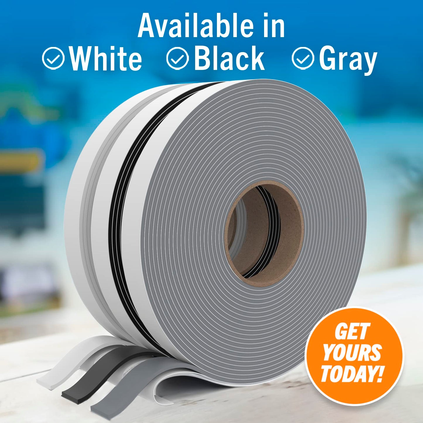 Butyl Tape, RV and Marine Window Seal Kit, White Double-Sided Putty Tape, 1/8" x 3/4" x 36 Ft, Waterproof Rubber Caulking for Boat, RV Windows, and Outdoor Sealing