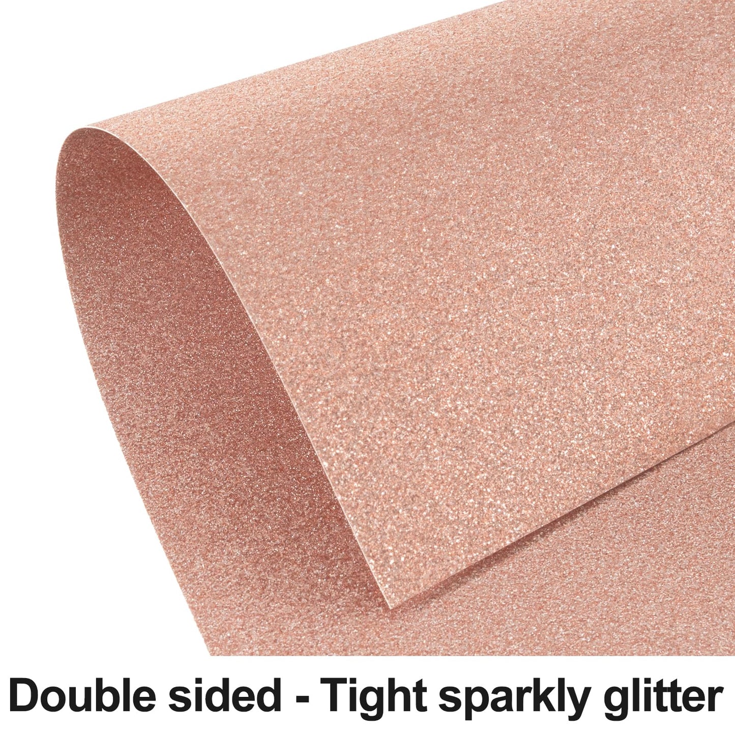 Rose Gold Glitter Cardstock 8.5x11 Double-Sided 24 Sheets, Goefun Gold No-Shed Glitter Paper 280GSM/100lb Pink Card Stock for Craft, Art, Invitation, Graduation, Wedding Party